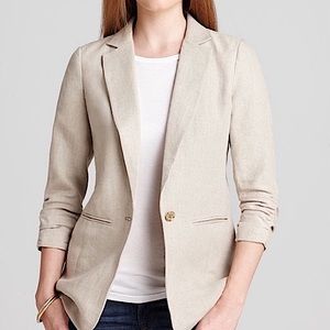 Michael Kors Linen Neutral Hemp  Blazer